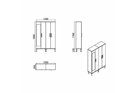 GAVİN AC PORTMANTO VESTİYER AYAKKABILIK, BEYAZ ALTIN