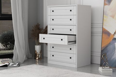 6 ÇEKMECELİ ŞİFONYER, BEYAZ, ŞFN-1047