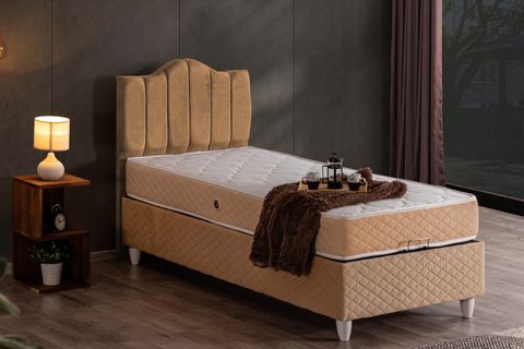 TREND BAZA BAŞLIK VE LETTO YATAK SETİ, BEJ, 120X200