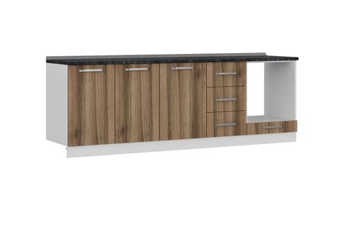 MİNAR 245 CM MUTFAK DOLABI BEYAZ DORE 245-D4-ALT MODÜL