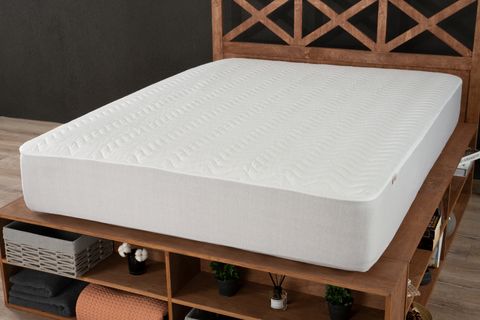 DECOVILLA KAPİTONE FITTED SIVI GEÇİRMEZ YATAK KORUYUCU ALEZ, BEYAZ, 120X200