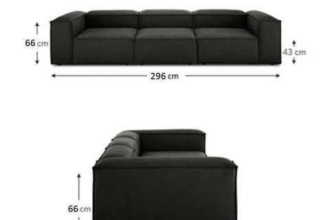 LENA ÜÇLÜ KETEN KOLTUK, ANTRASİT