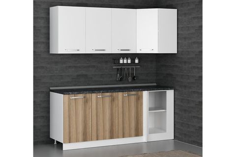 MİNAR 195CM KÖŞE MUTFAK DOLABI BEYAZ DORE K195D1