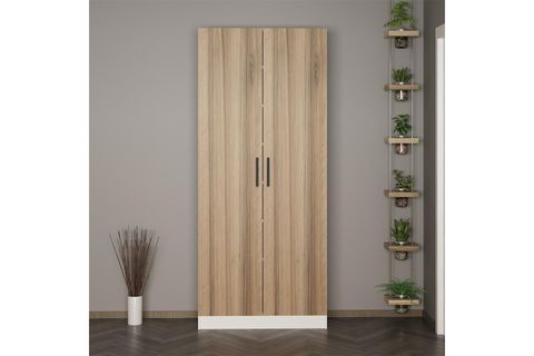 KALE 210 CM 2 KAPAKLI 2B RAF PORTMANTO, BEYAZ DORE