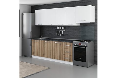 MİNAR ASYA 275 CM MUTFAK DOLABI BEYAZ DORE 275-D7