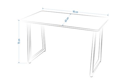BİGA SABİT MDF METAL AYAK ÇALIŞMA OFİS MASASI 60X90 CM