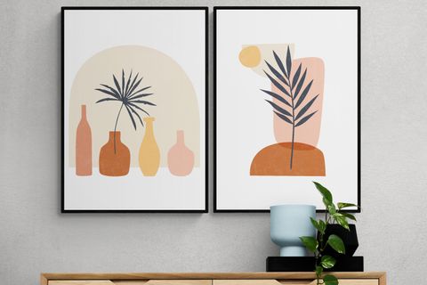 BOHEM SAKSILAR TABLO SETİ, AHŞAP SİYAH ÇERÇEVE, 33X48