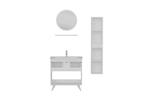 VERA BANYO DOLABI AY2K1Ç215, BEYAZ ANTRASİT, 85CM
