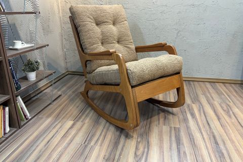 KONTES SALLANAN SANDALYE, TEDDY KAHVE, AÇIK CEVİZ AYAK