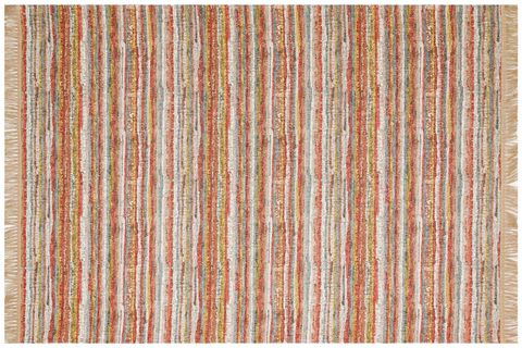 ELSE TURUNCU ÇİZGİLİ HASIR DOKULU SİSAL KİLİM KAYMAZ TABAN YUMUŞAK MODERN HALI 100X200