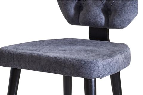 GREYLAND 2 SİYAH MERMER DESENLİ MUTFAK MASASI TAKIMI 130-190CM