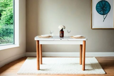 CAMELA NATURAL BEYAZ AÇILIR DÖŞEMELİ BENCHLİ MASA SANDALYE TAKIMI, 70X127