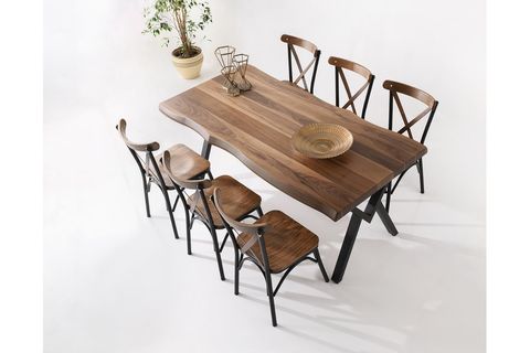 CAKARTA MASA VE İLKBAHAR SANDALYE TAKIMI, CEVİZ, 180X80