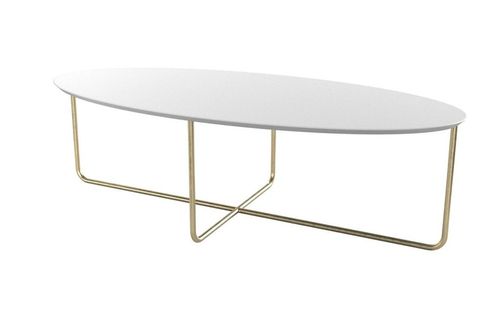 ELİPS ORTA SEHPA BEYAZ LAKE ESKİTME PİRİNÇ