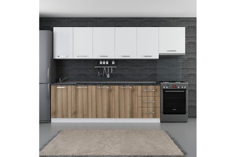 MİNAR BADE 300 CM MUTFAK DOLABI BEYAZ DORE 300-D5