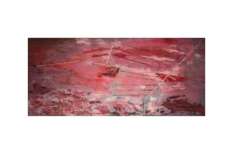TABLOLIFE SOYUT KIRMIZI YAĞLI BOYA DOKULU TABLO, ÇERÇEVESİZ, 100X150
