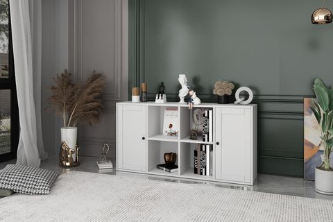 BKCONCEPT 2 KAPAKLI RAFLI KİTAPLIK, 130 CM, BEYAZ, KTP-1089