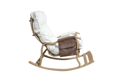 MOSSO AHŞAP ÇİFT MİNDERLİ SALLANAN SANDALYE, KAHVE KREM