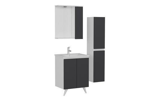 NİKA BANYO DOLABI 65CM AY2K 1K1A ETJ BOY BEYAZ ANTRASİT