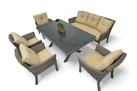 PREMİUM OKYANUS RATTAN BAHÇE YEMEK MASASI TAKIMI, 7 KİŞİLİK