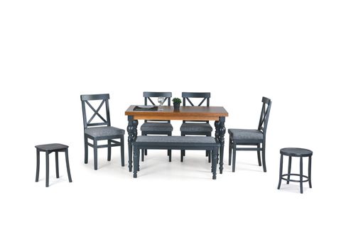 DAMLA SABİT MASA + ÇAPRAZ DÖŞEMELİ SANDALYE, ANTRASİT, 125X80
