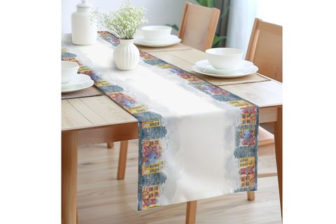 KIŞ ŞEHRİ PAMUKLU MASA RUNNER, 0086 50X150