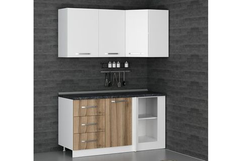 MİNAR 155CM KÖŞE MUTFAK DOLABI BEYAZ DORE K155D2