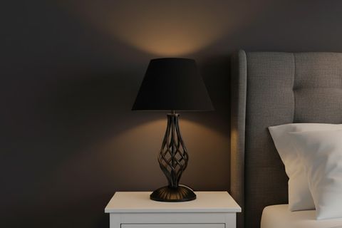 SELVİ YATAK ODASI SET ABAJUR TAKIMI SİYAH METAL AYAKLI