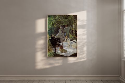 LUNCHEON ON THE GRASS AHŞAP ÇERÇEVELİ TABLO, 50X70