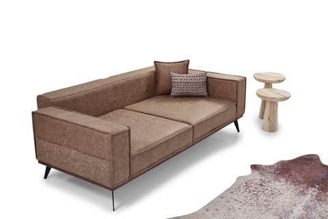 YENİ LOFT NUBUK KÖŞE TAKIMI , KAHVE