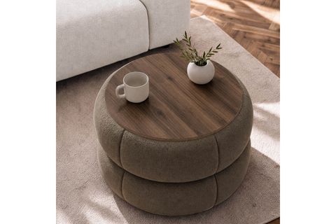 MODEVİA SEHPALI PUF, CEVİZ MOCHA