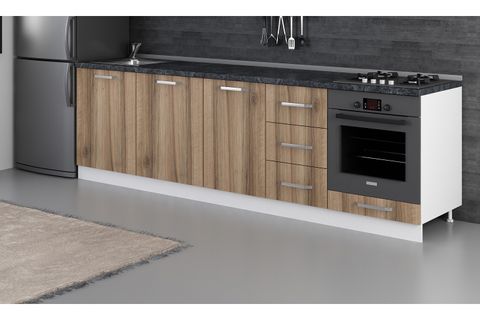 MİNAR 275 CM MUTFAK DOLABI BEYAZ DORE 275-D6-ALT MODÜL