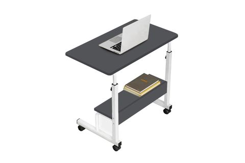 YÜKSEKLİK AYARLI RAFLI LAPTOP SEHPASI, ANTRASİT BEYAZ
