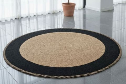 CİRCO YUVARLAK HALI, NATURAL SİYAH, 100 CM