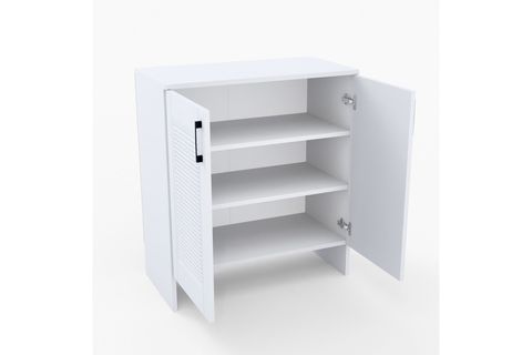 RETRO MDF MEMBRAN KAPAKLI ÇOK AMAÇLI DOLAP, BEYAZ