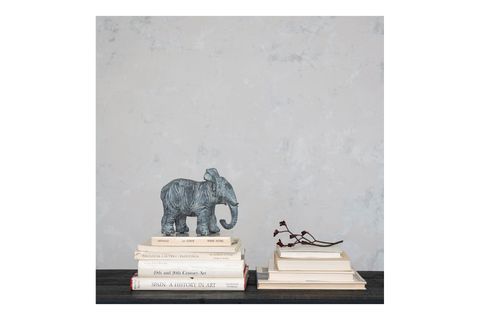DEKORATİF FİL BİBLO İSKANDİNAV TARZ GRİ REÇİNE MASAÜSTÜ OBJE, 23 CM
