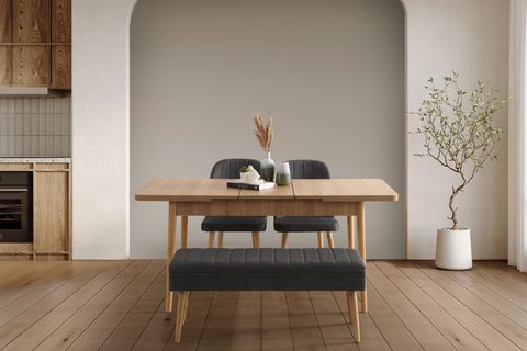 PERA AÇILIR MUTFAK MASA TAKIMI, KARİNA MEŞE ANTRASİT