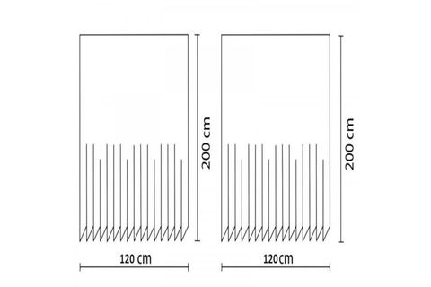 FUNDA ÇİFT KANATLI DUŞ PERDESİ,120X200 CM