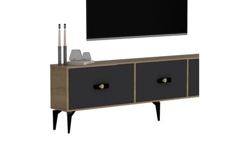 HİRAA TV ÜNİTESİ TAKIMI SAFİRMEŞE ANTRASİT, 180 CM