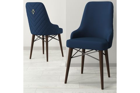 ROVENA QUEEN AÇILABİLİR MUTFAK MASASI TAKIMI 2499, MEŞE DESEN, LACİVERT, 132X80