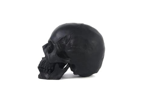 İNSAN KAFATASI HEYKEL BİBLO, SİYAH