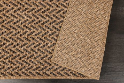 PERA HALI KAHVE VE SİYAH ZİKZAK SİSAL DOKULU HALI FM01BL 80X300 CM