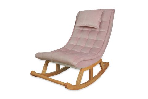 ASEDİA MİSKİN PUF, PEMBE, AHŞAP, NATUREL AYAK