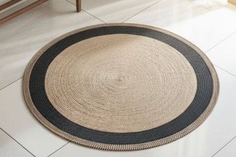 NOMAD YUVARLAK MODEL HALI, NATURAL SİYAH, 120 CM
