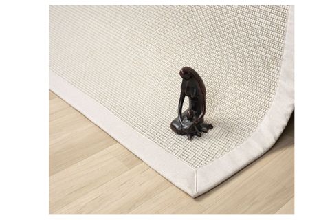 BORDÜRLÜ HASIR DOKULU SİSAL MAKİNE HALISI, KREM, 120X300