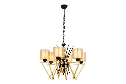 AVONNI AV 60289 6S SARI BOYALI MODERN AVİZE E27 METAL CAM 66 CM