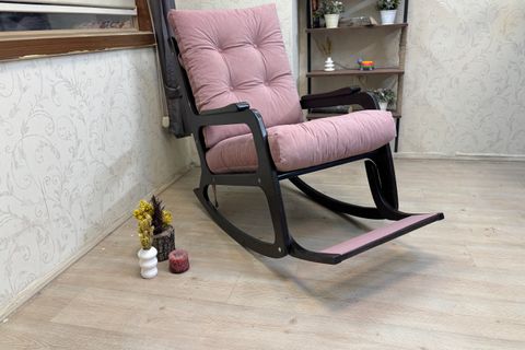 KONTES SALLANAN SANDALYE, PEMBE, WENGE SİYAH AYAKLI