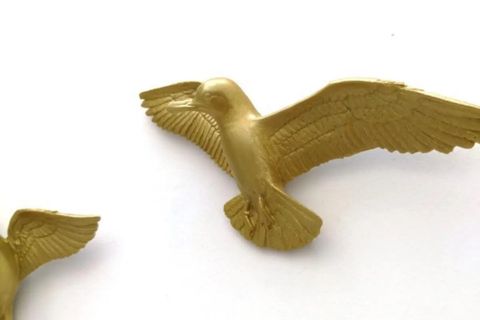 KUŞ ÜÇLÜ DUVAR SÜSÜ, GOLD