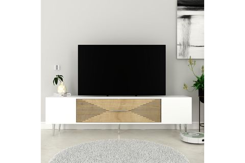 DEKOL TV SEHPASI, 1CT, BEYAZ SAFİRMEŞE GÜMÜŞ