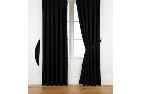 DEKORSTİLİM KADİFE FON PERDE SİYAH PİLELİ TEK KANAT 100X260